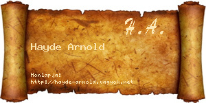 Hayde Arnold névjegykártya