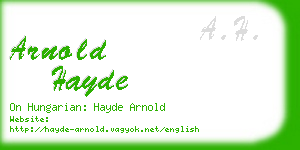arnold hayde business card